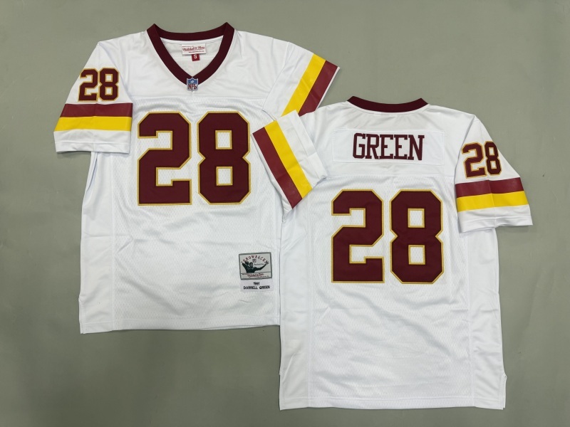 Men 2025 Washington Redskins #28 Green white Throwback Limited NFL Jersey style 001->washington redskins->NFL Jersey